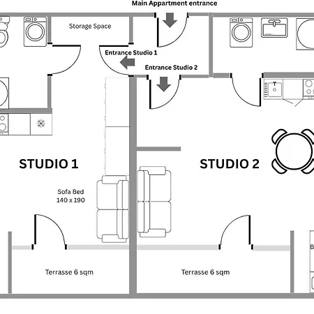 2 Soundproof Fully Equipped Near Geneva Airport Appartement *